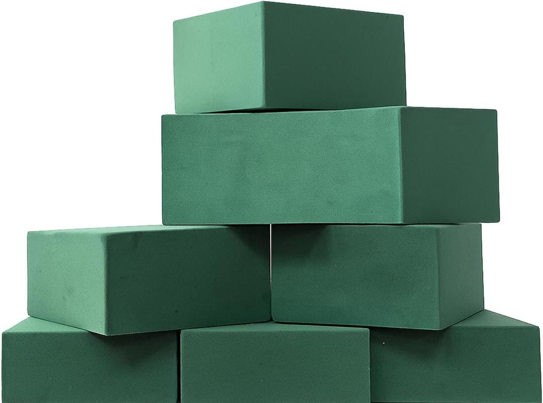 Qaduoduo 6PCS Floral Foam Blocks, High Absorbent Flower Foam, Easy to Cut & Shape, Wet & Dry Use, Odorless, for Wedding Centerpieces, Table Decor & DIY Crafts, Florists & Beginners