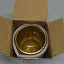 DASITON Makeup Brush holder Organizer,Crystal Cosmetic Makeup Brush Glass Brushes Storage Holder, Vintage Make Up Brush Cup Pen Pencil Holder striped vase(Coffee L)