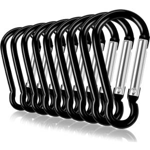 UPINS 100pack Aluminum Keychain Carabiner Spring Clip D Shape Hook Durable Sport Accessories
