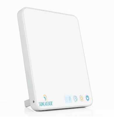 Suncatcher 6"x2.5" Ultra Light Therapy Lamp with Timer and Glow Control: LED, SAD, UV-Free, Wall Mountable