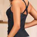 Women's Underwire Tankini Top Only - Push Up Swimsuit Top with Bra Support Tummy Control Bathing Suit Top No Bottom 2025 (L)
