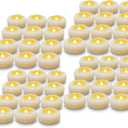 48 x JMTONE Floating Candles, Water-Activated 2.3" Flameless LED Candle Waterproof Plastic White Battery Operated Candle for Centerpieces, Cylinder Vases Table Decorations Wedding Pool Party 48 Packs