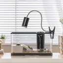 4.7 Gal Turtle Tank Kit(Tank+Adjustable Light+5W Filter+Basking Platform), Upgraded Turtle Tank Starter Kit with UV Basking Platform Light for Crabs, Fishes, Amphibians, Reptiles(15.4 * 8.5 * 8.35 Inch)