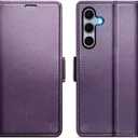 for Samsung Galaxy S24 Case Wallet with RFID Blocking Card Holder, PU Leather Kickstand Protective Flip Phone Cover Fit for Galaxy S24 6.2", Purple