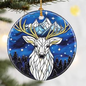 Christmas Ornaments, Dodosky 2.8in Ceramic Night Court Ornament, Xmas Decor, Christmas Tree Ornaments, Xmas Decorations for Tree, Holiday Ornament, Gift Ideas, Gifts for Women, Friend, Lover
