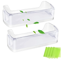 [2 PACK] Upgraded DA97-08348A Refrigerator Door Shelf Bin Replacement for Samsung Refrigerator Parts RS265TDRS RS25H5111BC RS25H5111SR Door Shelf,DA63-05215A for Samsung Fridge Middle Door Shelves