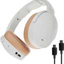 Skullcandy Hesh ANC Wireless Over-Ear Bluetooth Headphones with Extra USB-C Charging Cable, Active Noise Canceling, 22 Hrs Battery, Foldable Lightweight Design, Microphone iPhone Android - Mod White