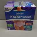 Always Discreet MaxiProtect Adult Diapers for Women, Incontinence Underwear, Scented, Postpartum Essentials, Bladder Leak Protection, Disposable Briefs, Maximum Plus Absorbency, Size S/M, 26 Count