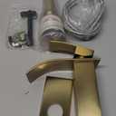 RUACQ Vessel Sink Faucet,Tall Waterfall Bathroom Faucets for 1 or 3 Hole,Single Handle with 304 Stainless Steel Lavatory Vanity Faucet with Deck,Pop-up Drain and Supply Hoses (Gold)