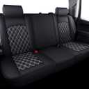 Aierxuan Rear Back Seat Covers for Chevy Silverado GMC Sierra Pickup Custom Fit 2007-2026 1500 2500HD 3500HD Crew Double Extended Cab Waterproof Leather Split Bench 40/60 (Rear Seat/White)