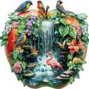 Wooden Puzzles for Adults - Paradise Garden Wooden Jigsaw Puzzle, Unique Animal Shaped Wood Puzzles Adult, Christmas Birthday Gifts for Friends/Family, Home Decor 11.4 * 10.9in 180pcs (Medium)