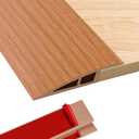 3.3Ft Floor Transition Strip,Threshold 3/5" to 4/5",Vinyl Door Threshold Flooring Transition Strip,Self Adhesive Carpet Edging Strip,Edge-Reducer for Door/Floor(Yellow Wood Grain)