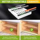 2 Pack Pull Out Cabinet Organizer 21" Deep Expandable Slide Out Drawer Organizers,No Drill Pull Out Drawers Adhesive with Nano Compatible Framed Cabinets Shelves For Kitchen Pantry Adjustable Width