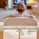 2-in-1 Sherpa Fold Out Kids Couch, Extra Wide Comfy Toddler Chair, Convertible Kids Sofa to Lounger, Foldable Toddler Couch with High Density Foam, Modern Kids Sofa Bed for Boys & Girls 3+, Beige