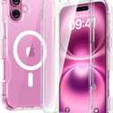 Diaclara Magnetic Designed for iPhone 16 Plus Case,[Full Camera Protection] 360 Clear Bumper Compatible with MagSafe Built-in Screen Protector for 16pluscase,Magnetic Clear