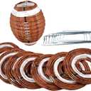 Quasimoon Paperlanternstore.com 4 Inch Football Shaped Sport Paper Lanterns, Even Ribbing, Hanging (10-Pack) Decoration