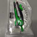 3 x Unjoo Compass and Protractor Set, 6 Inch Swing Arm Protractor (Dark Green)