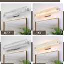 Brushed Nickel LED Bathroom Vanity Light, 24.4 Inch 15W Modern Dimmable Bathroom Light Fixture Over Mirror, Crystal Bar Wall Sconce Lighting for Bath, 3CCT, OS-MM5001-3BN