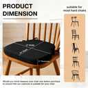 Kafiso Windsor Dining Chair Cushions Set of 4, Thick Non Slip Kitchen Chair Pads with Ties & Removable Washable Cover, Indoor Seat Cushion 17" x 16" x 2", Black
