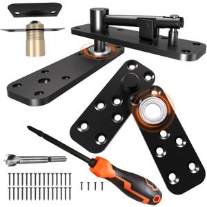 Hidden Door Hinge with Dual Bearing Design - Rotating Silent Invisible Door Hinge Kit for Heavy Duty Secret Door, Perfect for DIY Carpenters & Door Bookcase 580lbs Load-Bearing (Black)