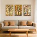 Large Vintage Floral Tree Framed Canvas Wall Art,Abstract Flower Wall Decor,Nature Botanical Painting,Classic Boho Artwork for Living Room,Bedroom,Dining Room,Farmhouse -16"x24"x3