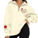 LOTUCY Women Dog Mom Sweatshirt :Dogs Make Everything Better Sweatshirt Animal Lover Gift Letter Print Pullover (XX-Large, Embroidered Teacher Life Beige)