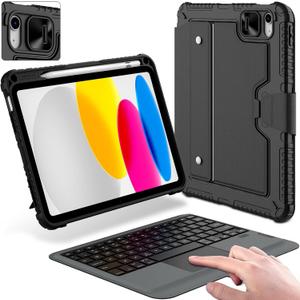 Nillkin for iPad A16 11th 10th Generation Case with Keyboard, Slide Camera Cover, Protective Detachable Wireless Keyboard with Pencil Holder and Trackpad for iPad 11 in A16 2025 10th Gen 10.9 in 2022