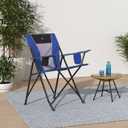GCI Outdoor Comfort Pro Camping Chair | Collapsible Folding Chair with Durable Armrests, Drink Holder & Portable Carry Bag Heathered Royal