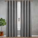 SUN+BLK Nantes Luxury Insulated Total Blackout Grommet Single Curtain Panel, Noise Reducing, Light Blocking, Grey, 52x63, 1 Panel
