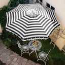 9Ft Elegant Valance Patio Umbrella, Outdoor Umbrellas for Patio with Auto-Tilt and Crank Systerm, Table Umbrella for Outdoors, Poolside,Beach, Backyard