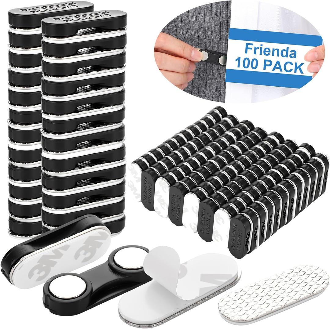 100 Packs Name Tag Magnets Two-piece Design Mini Name Badge Magnets with 2 Neodymium and Adhesive Backing for ID Badge Holders