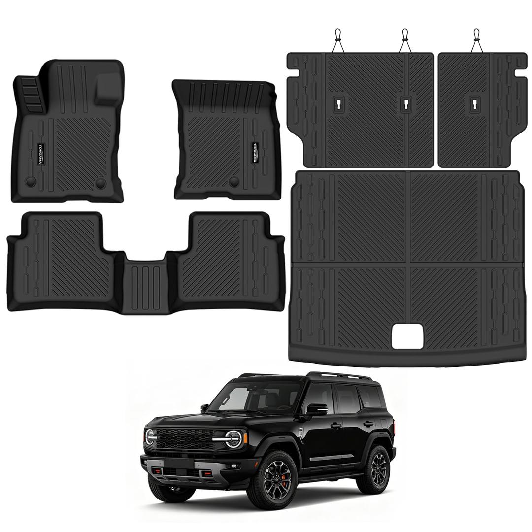 Tongama Floor Mat Set for 2021-2025 2026 Ford Bronco 4 Door(Not for Sport)
