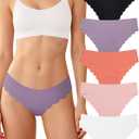 LEVAO Seamless Underwear for Women, No Show Invisibles Panties 5 Pack  (XXL)