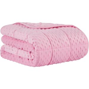 CuteKing Weighted Blanket - Weighted Blanket with Premium Glass Beads - Heavy Blanket Crystal Velvet for Comfort Sleep - Thick Blanket All Season (20lbs, 80"x87", Pink Bubble)