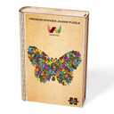 Butterfly Wooden Jigsaw Puzzle 127 Pieces, 17.5"x12.3" with Unique Shapes for Adults by WoodGalaxy
