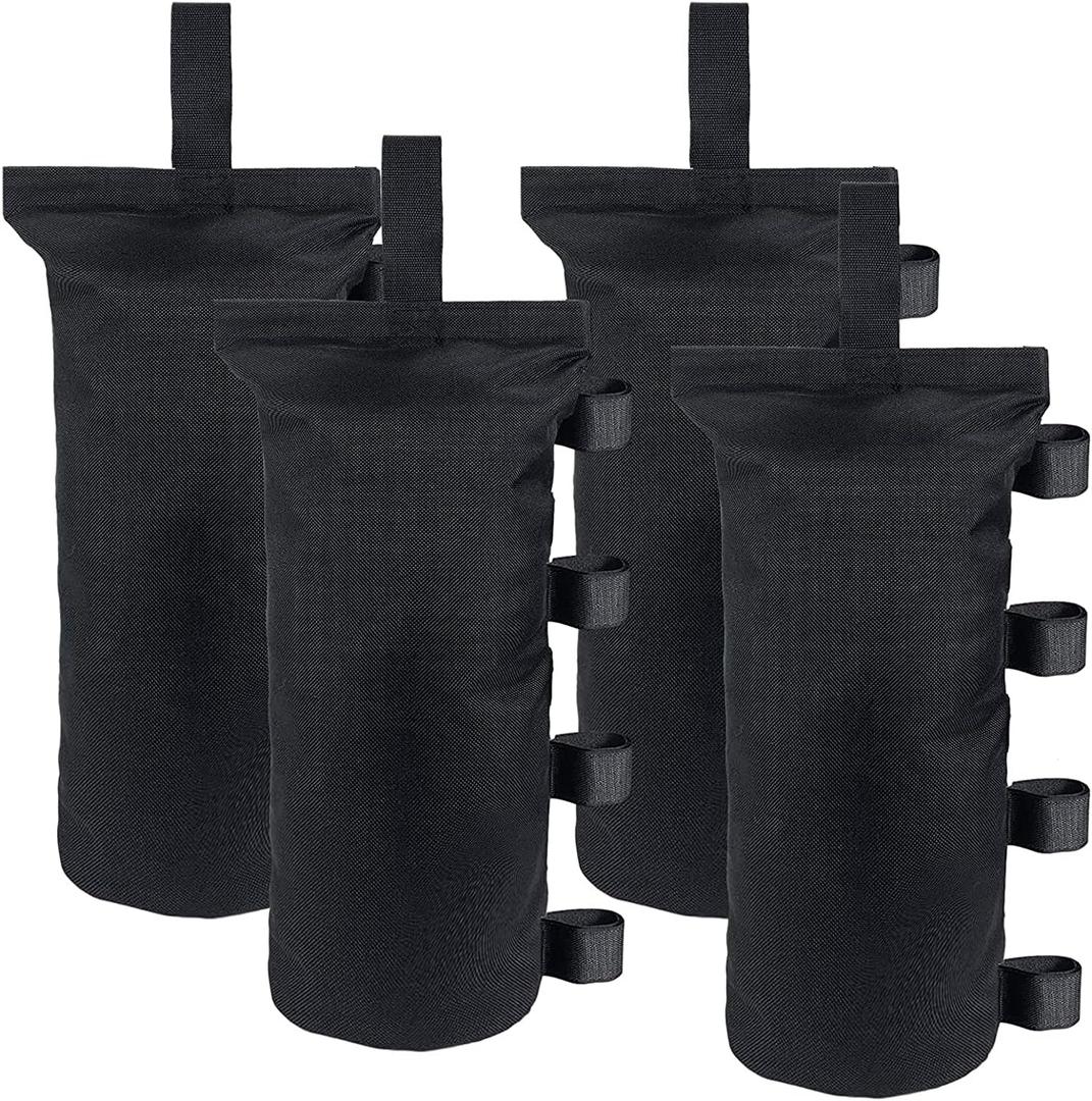 Heavy Duty Canopy Weight Bags(120LBS) for Pop up Canopy Tent, Canopy Weights Set of 4, Leg Weights Sand Bags for Instant Outdoor Sun Shelter Patio Umbrella(Without Sand) (Black)