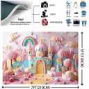 Pink Castle Flowers Photography Background Fantasy Fairy Tale Wonderland Background Pink Princess Castle Backdrop Girl Baby Kids Birthday Wedding Baby Shower Party Banner (A1, 7x5feet)