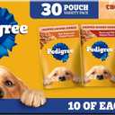 Pedigree Chopped Ground Dinner Wet Dog Food Pouches Variety Pack, 3.5 oz Pouches, 30 Count (EXP 10/31/27)