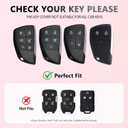 for Chevy Key Fob Cover PU Leather, 3/4/5/6 Button Heavy Duty Car Key Case for Chevy 2022 2023 2024 2025 2026 GMC Sierra 1500 Suburban Tahoe Yukon Denali Silverado 2500HD(Black-Black)