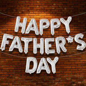 KatchOn, Happy Fathers Day Balloons - 16 Inch | Happy Fathers Day Decorations for Party, Happy Fathers Day Banner | Fathers Day Party Decorations | Happy Fathers Day Sign, Happy Fathers Day Backdrop (Silver)