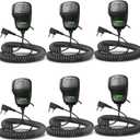 SAMCOM Waterproof IP67 Shoulder Speaking Mic for Two Way Radios, 2 Pin Heavy Ham Radio Hand Microphone for FPCN10A FPCN30A BF-F8HP PRO AR-5RM UV-21R Walkie Talkies, Kenwood 2-Way Radio, 6 Pack