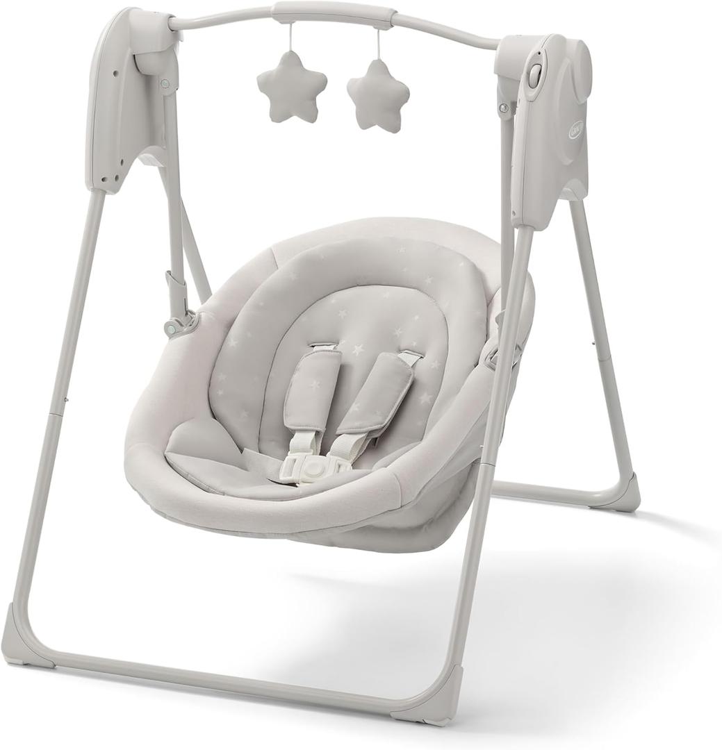 Graco Slim Spaces Compact Baby Swing - Indoor Infant Swing, Baby Registry Must Have, Gifts for New Parents (Tate)