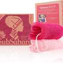 SubSahara Authentic African Net Sponge - 2 Pack Exfoliating Bath & Shower Loofah Sponge for Body & Face, Gentle Scrubber for All Skin Types, Travel, Durable (Dark Pink & Light Pink)