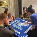 Mahjong Mat, 31.5 in x 31.5 in Mahjong Table Mat for Tile Game, Anti Slip and Noise Reduction Table Cover for Poker Card Board and Dominoes(Blue)