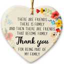 6 x Friends Christmas Ornaments 2025 - Friendship Gifts for Women Men Coworkers, Thank You Gifts for Friends, Bestie, BFF, Soulmate, Ceramic Friend Ornament for Christmas Tree Decorations