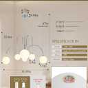 Nickel Sputnik Chandelier, 6 Light Mid Century Modern Chandeliers, Dining Room Chandeliers with Milk Glass Globe Shade, Globe Chandelier for Dining Room, Living Room, Bedroom, Foyer,Kitchen