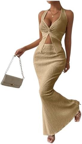 SOLY HUX Women's ONE Piece Outfits Twist Front Halter Skirt Size M