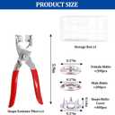 200 Sets Snaps Button Kit,Metal Snap Buttons with Fastener Pliers and Snap on Button Kit,Press Tool Kit Perfect for DIY Clothing and Crafts(Chrome,9.5mm)