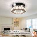 Dimmable Crystal Chandelier Mini LED Flush Mount Ceiling Light Fixture Modern Chandelier Lighting Lamp for Bedrooms Hallway Living Room Dining Room Kitchen Bar