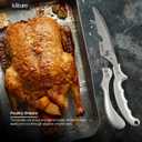 2 x Heavy Duty Kitchen Shear with Bonus MultiPurpose and Herb Scissors 420 Stainless Steel for Chicken, Meat, Fish and Poultry Gift Set with Kitchen Shears for Food and Herbs Scissors by Kiture (Large Silver Set)